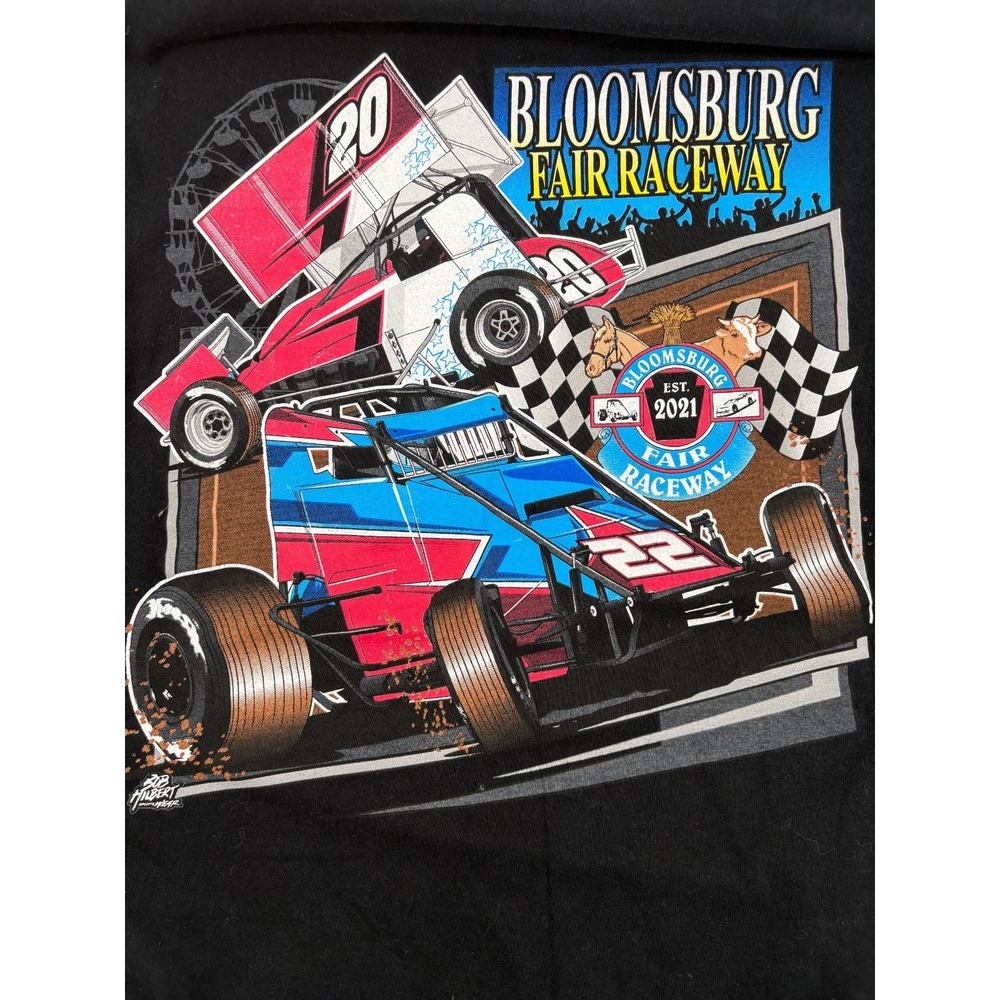 Bloomsburg Fair Raceway Shirt Black Short Sleeve Crewneck Comfort XXL Sprint Car